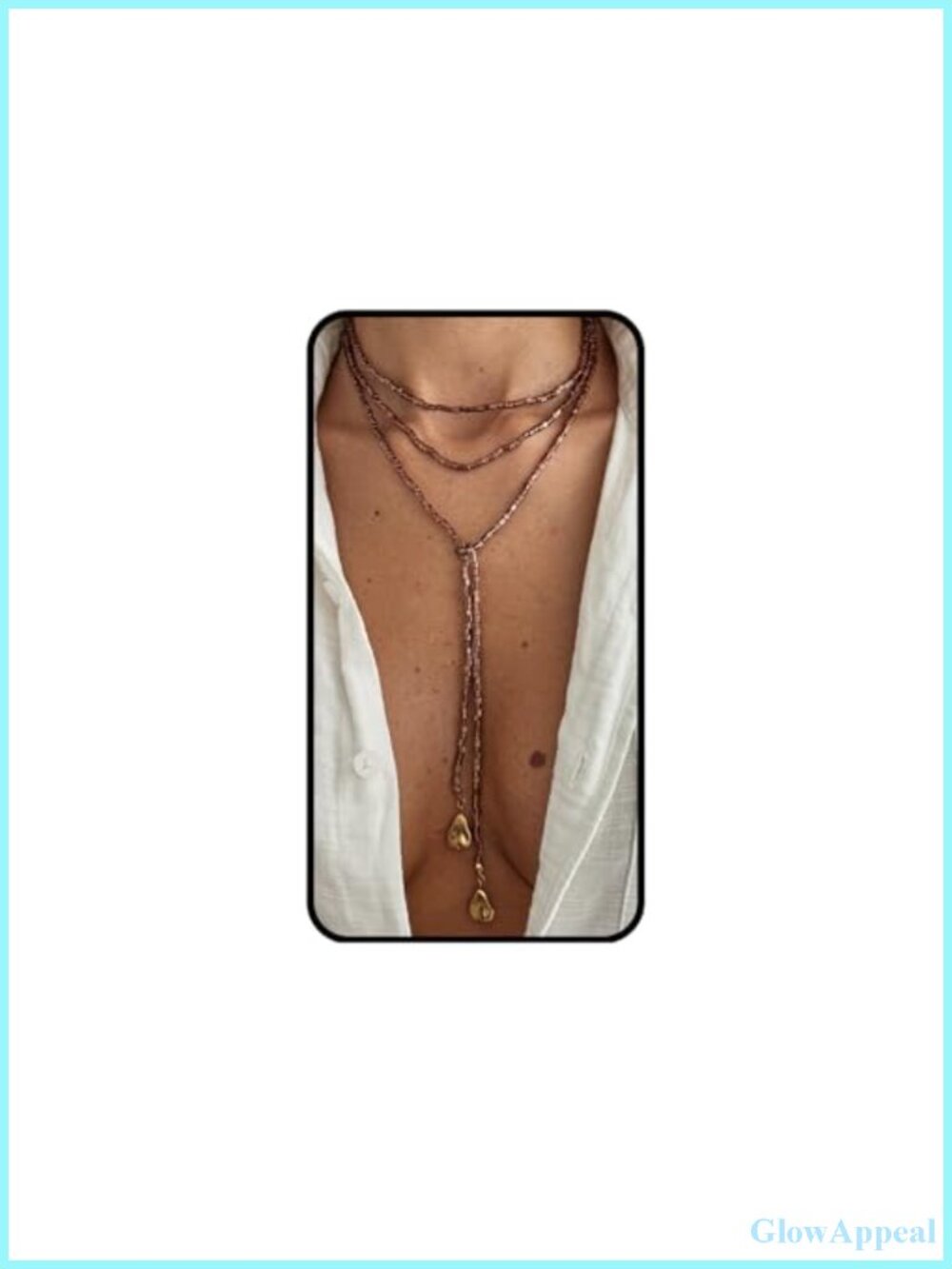 Beaded Lariat Necklace Baroque Pearl Drops Adjustable Wrap Y Style